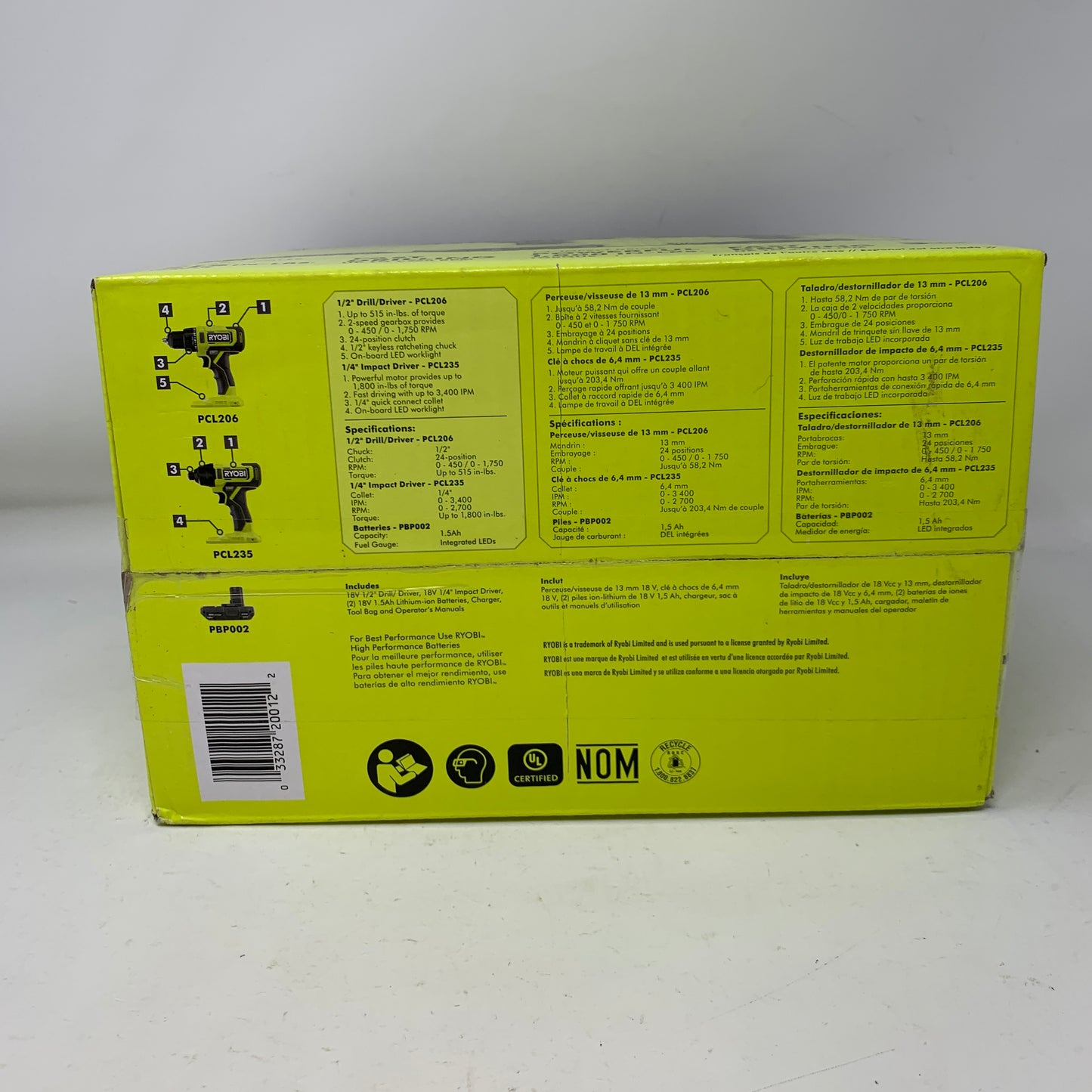 New Ryobi PCL1200K2 18V 2-Tool Combo Kit