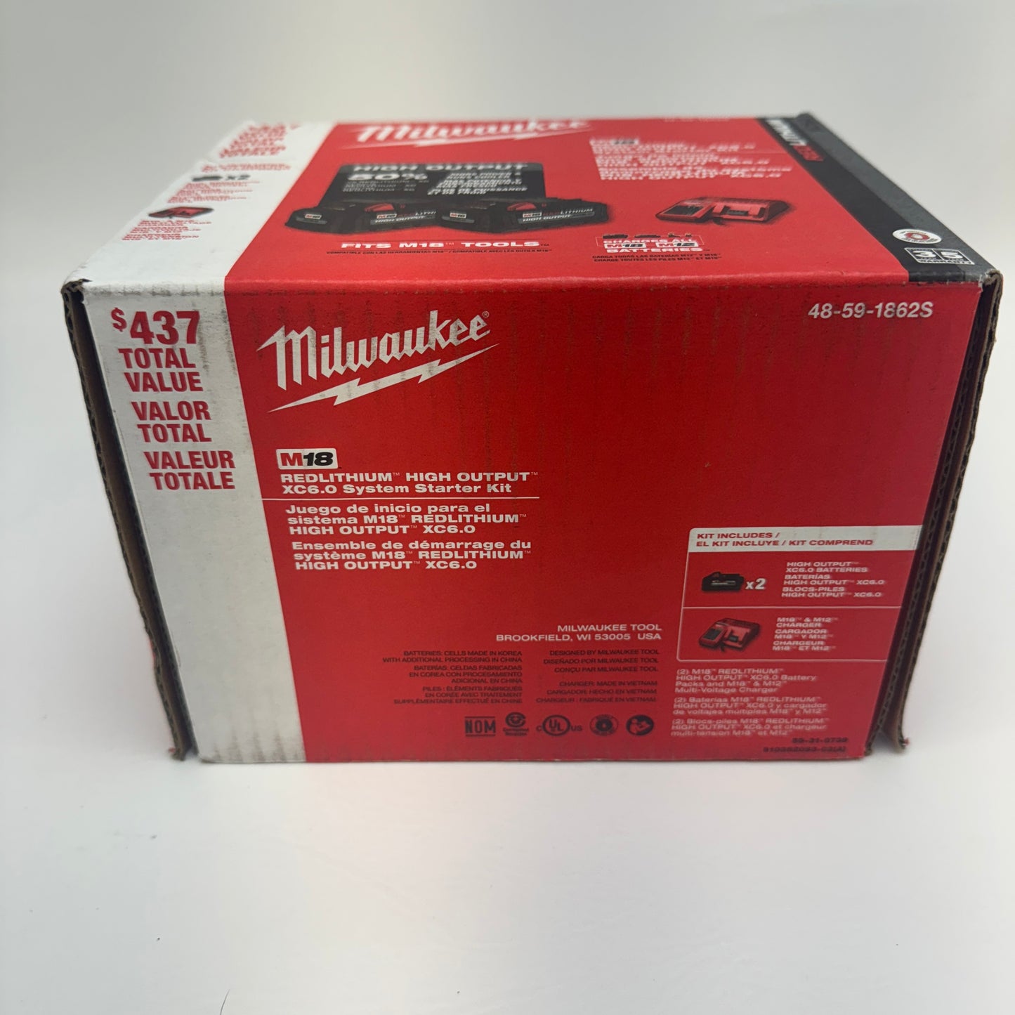 New Milwaukee 48-59-1862S M18 18V Red Lithium XC 5.0 M18