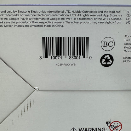 New Hubble Nursery Pal Skyview Baby Monitor HCSNPSKYWB