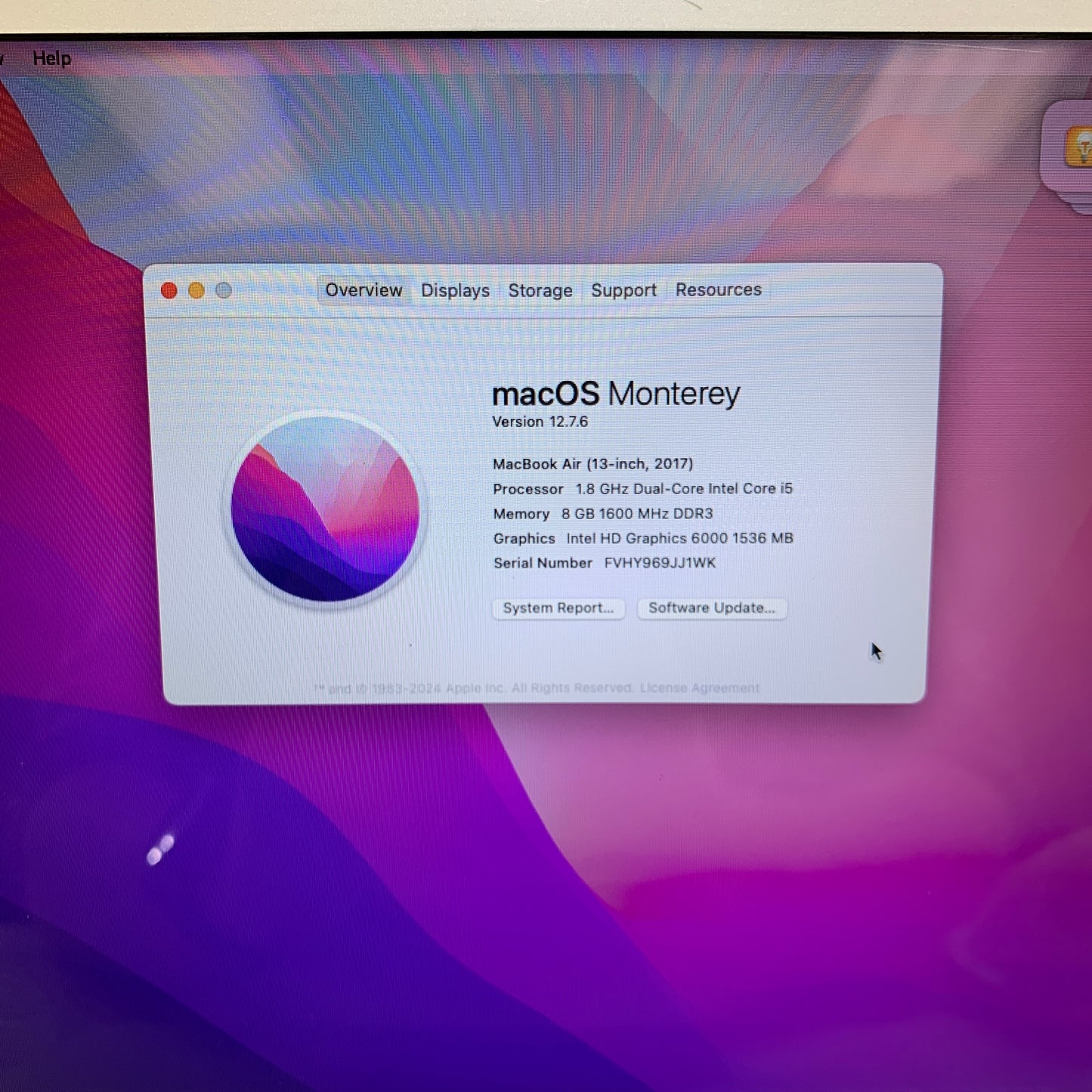 2017 Apple MacBook Air 13.3" i5 1.8GHz 8GB RAM 128GB SSD Silver A1466