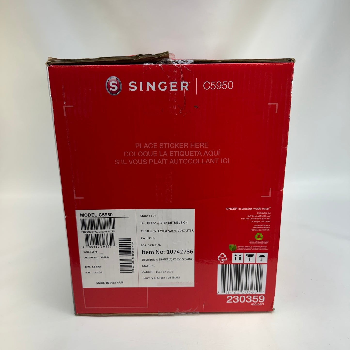 New Singer C5950 Sewing Machine