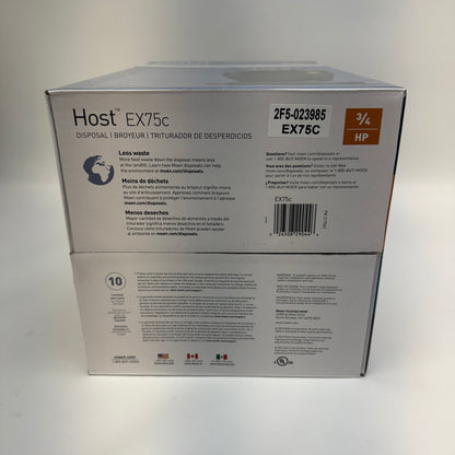 New MOEN 3/4 HP Host EX75c Disposal Garbage Disposal EX75C