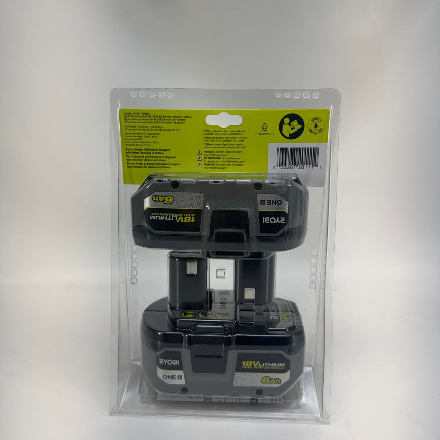 New Ryobi PBP2007 6Ah 18V Lithium HIGH PERFORMANCE Batteries Batteries PBP2007