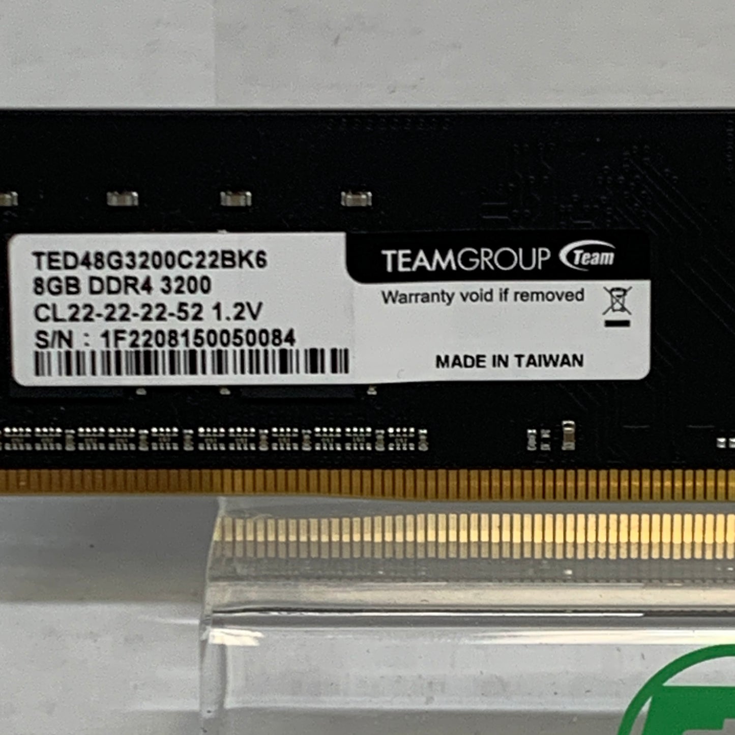 TeamGroup TED48G3200C22BK6 8GB (1x8GB) RAM DDR4 3200MHz