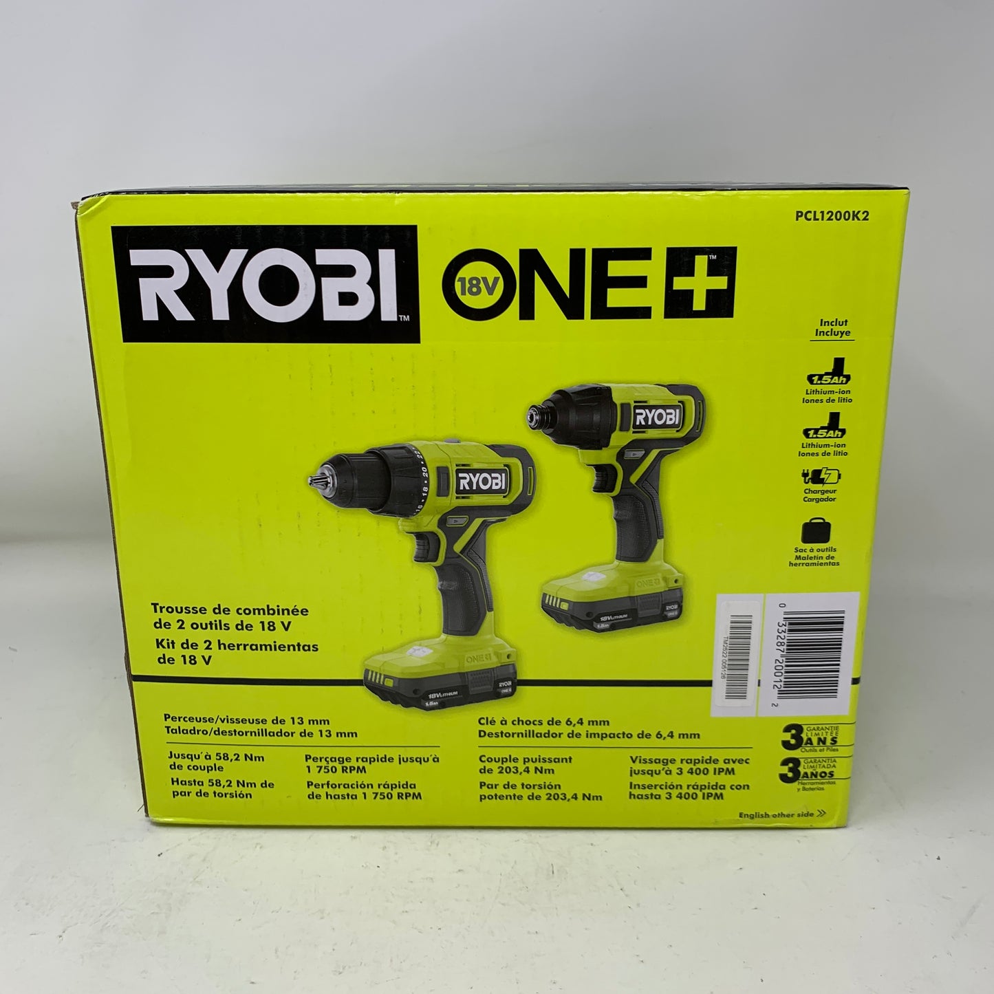 New Ryobi PCL1200K2 18V 2-Tool Combo Kit