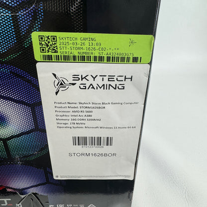 New Skytech Gaming Storm Ryzen 5 5600 3.50GHz 16GB RAM 1TB SSD Intel Arc A380