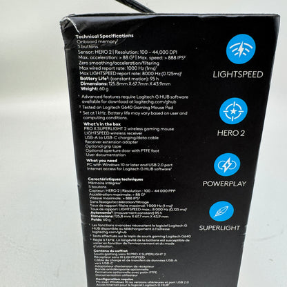 New Logitech Pro X Superlight 2 Computer Mouse 910-006628