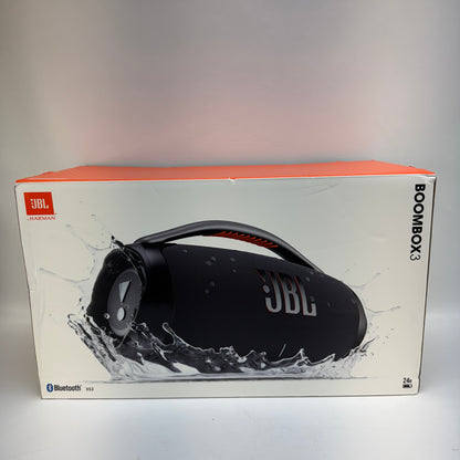New JBL Boombox 3 Portable Waterproof Bluetooth Speaker Black N/A