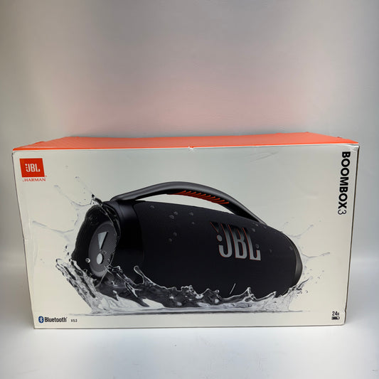 New JBL Boombox 3 Portable Waterproof Bluetooth Speaker Black N/A