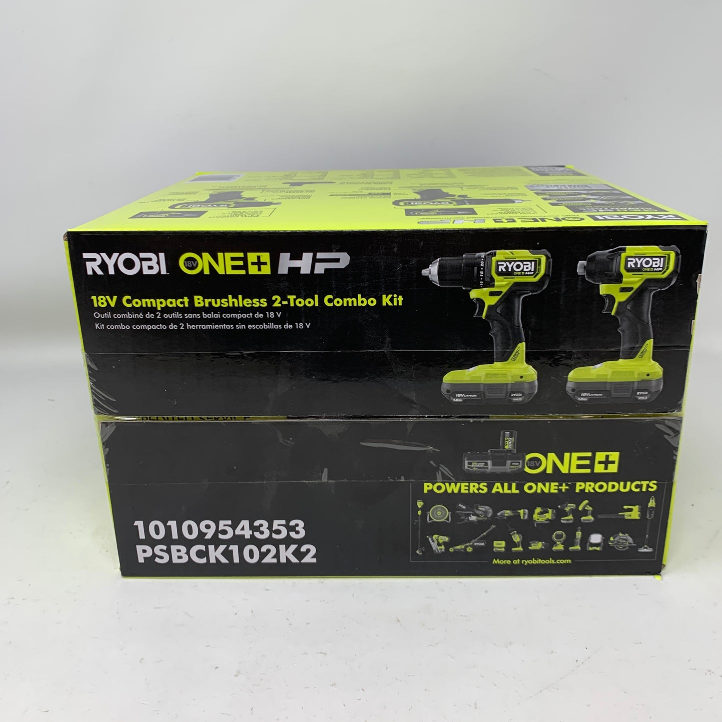 New Ryobi PSBCK102K2 18V Compact Brushless 2-Tool Combo Kit