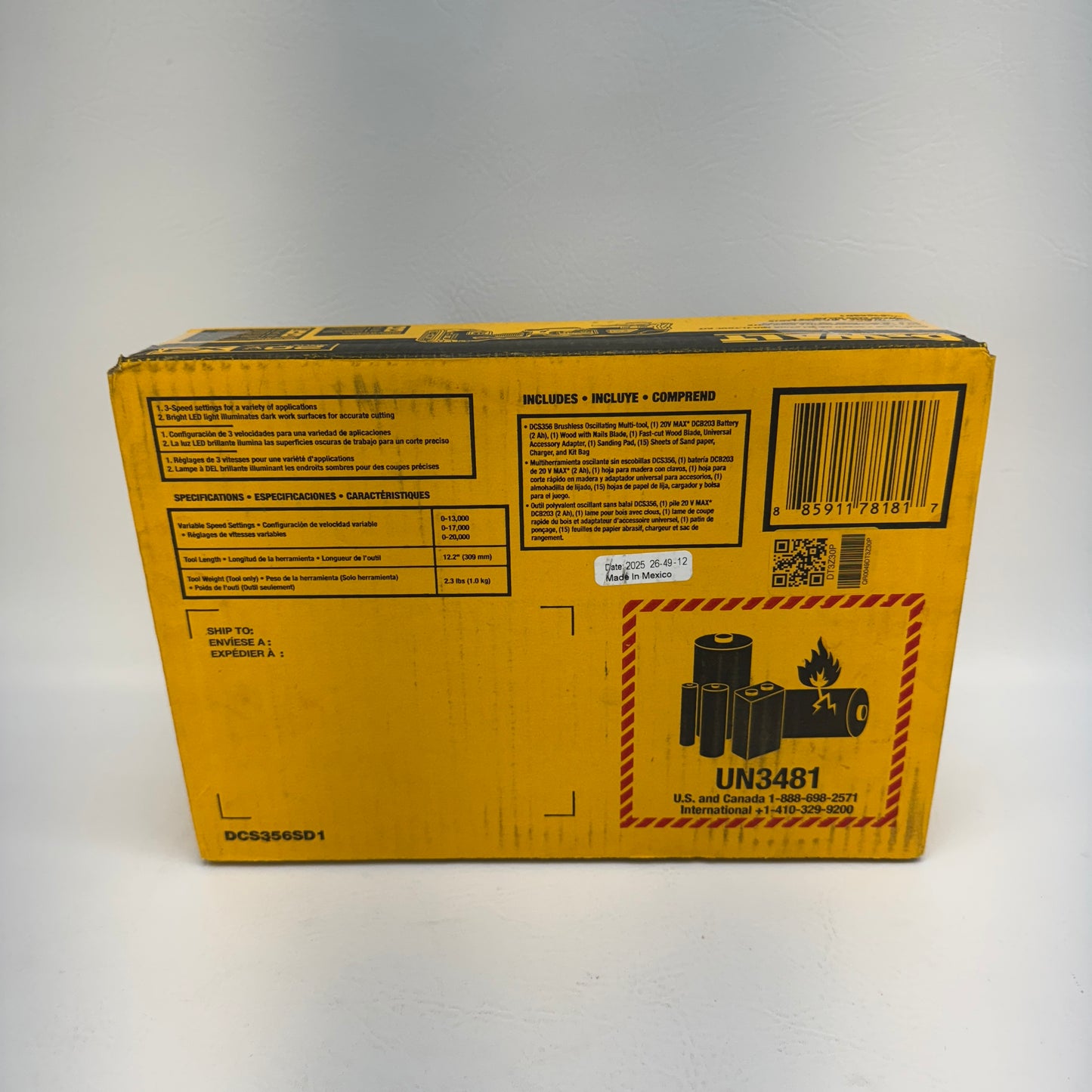 New DeWalt DCS356SD1 20V MAX Cordless Oscillating Multi-Tool XR