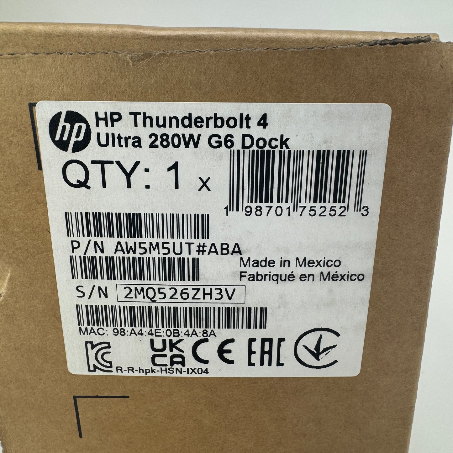 New HP Thunderbolt 4 Ultra 280W G6 Dock Laptop Docking Station AW5M5UT#ABA