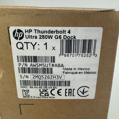 New HP Thunderbolt 4 Ultra 280W G6 Dock Laptop Docking Station AW5M5UT#ABA