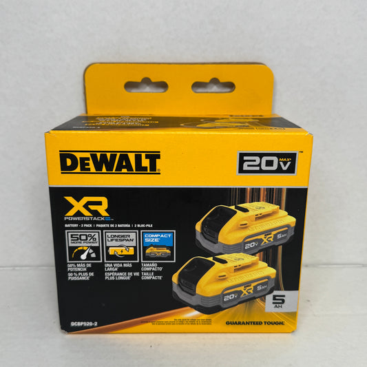 New DeWalt DCBP520-2 20V MAX Lithium-Ion Battery Pack