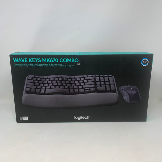 New Logitech Wave Keys MK670 Combo Mouse and Keyboard Combo 