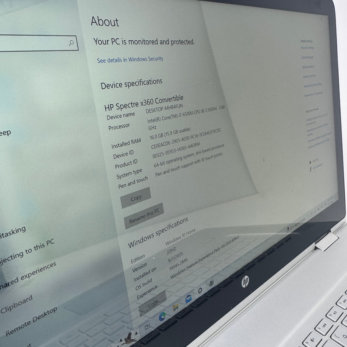 HP Spectre x360 15-AP052NR 15.6" i7-6500U  Left USB Port Broken