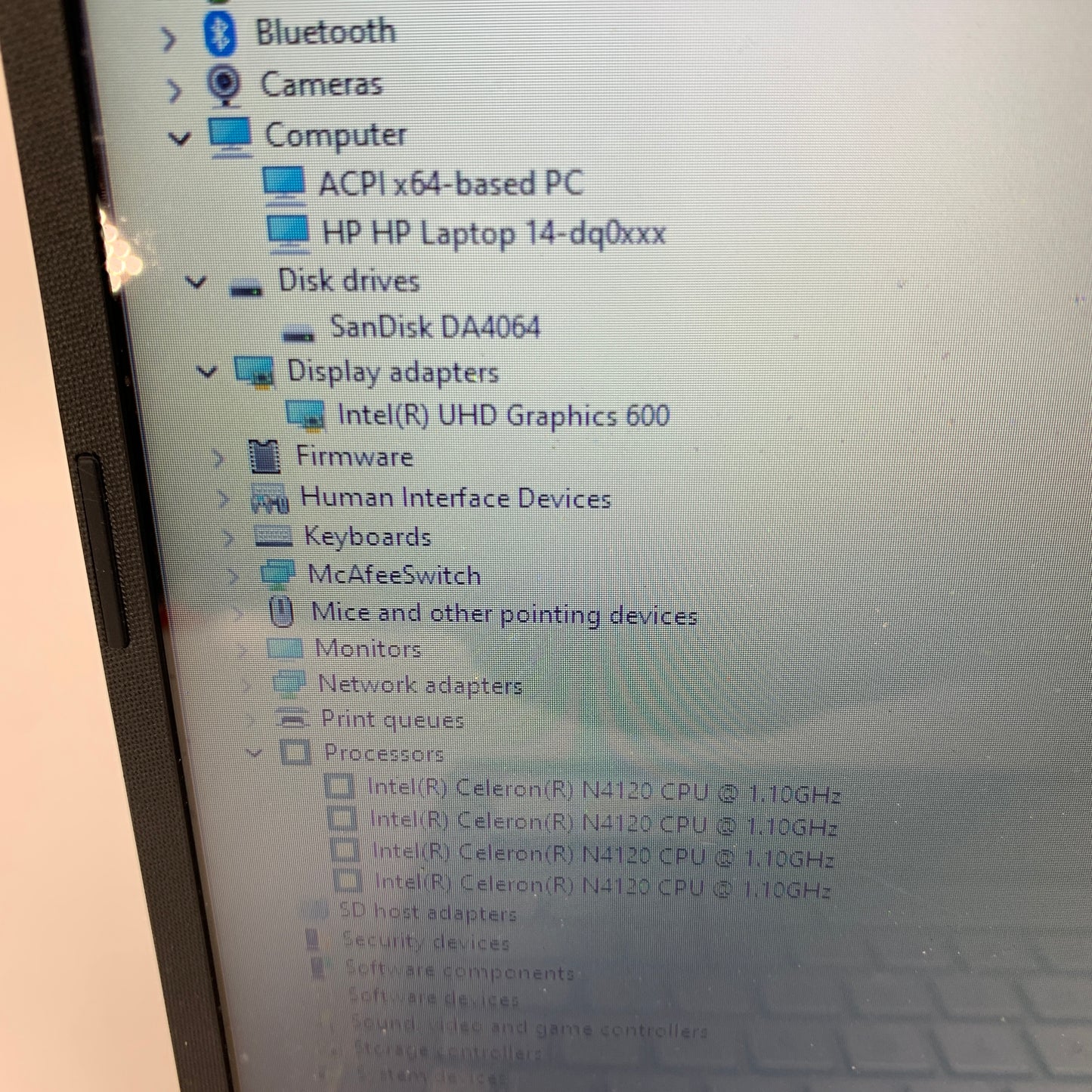 HP Laptop 14-DQ0070NR 14" Celeron N4120 1.1GHz 4GB RAM 64GB SSD