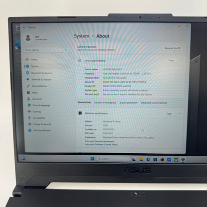 Asus TUF F15 FX507Z 15.5" i5-12500H 2.5GHz 16GB RAM 512GB SSD GeForce RTX 3050