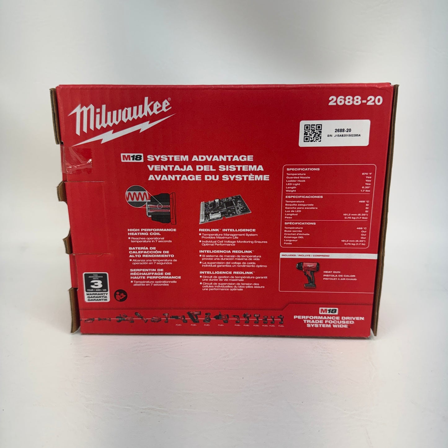 New Milwaukee M18 Compact Heat Gun Heat Gun 2688-20