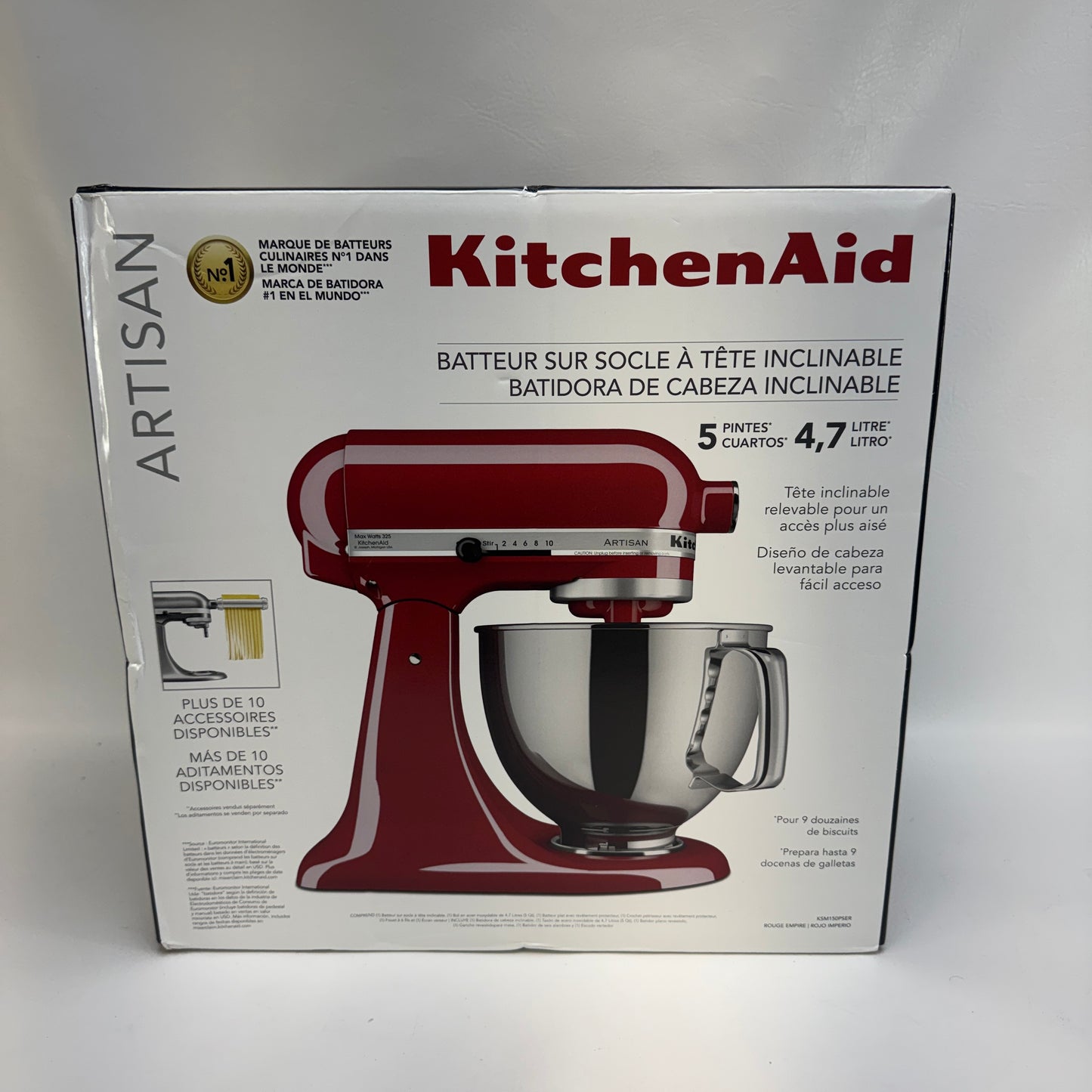 New KitchenAid Artisan Tilt-Head Stand Mixer KSM150PSER
