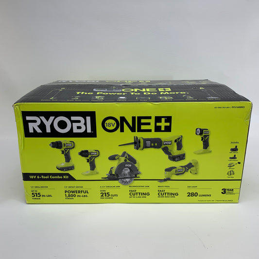 New Ryobi PCL160K2 18V 6-Tool Combo Set