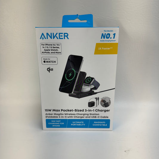 New Anker 3-in-1 Cube with Magsafe Wireless Charger Station B2575J11-1