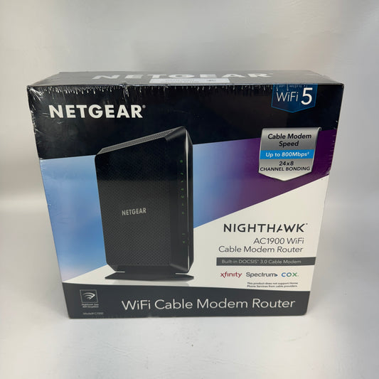 New NETGEAR Nighthawk Dual Band AC1900 WIFI Wifi Cable Modem Router