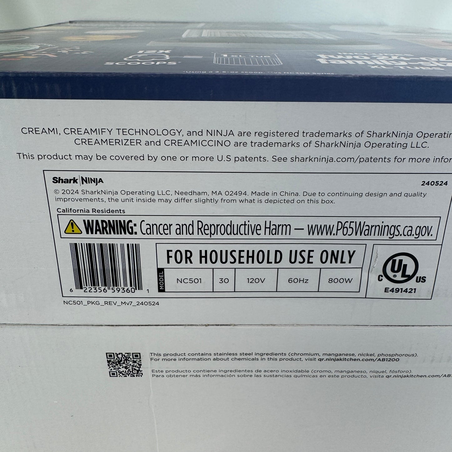 New Ninja Creami XL Deluxe Ice Cream Maker NC501