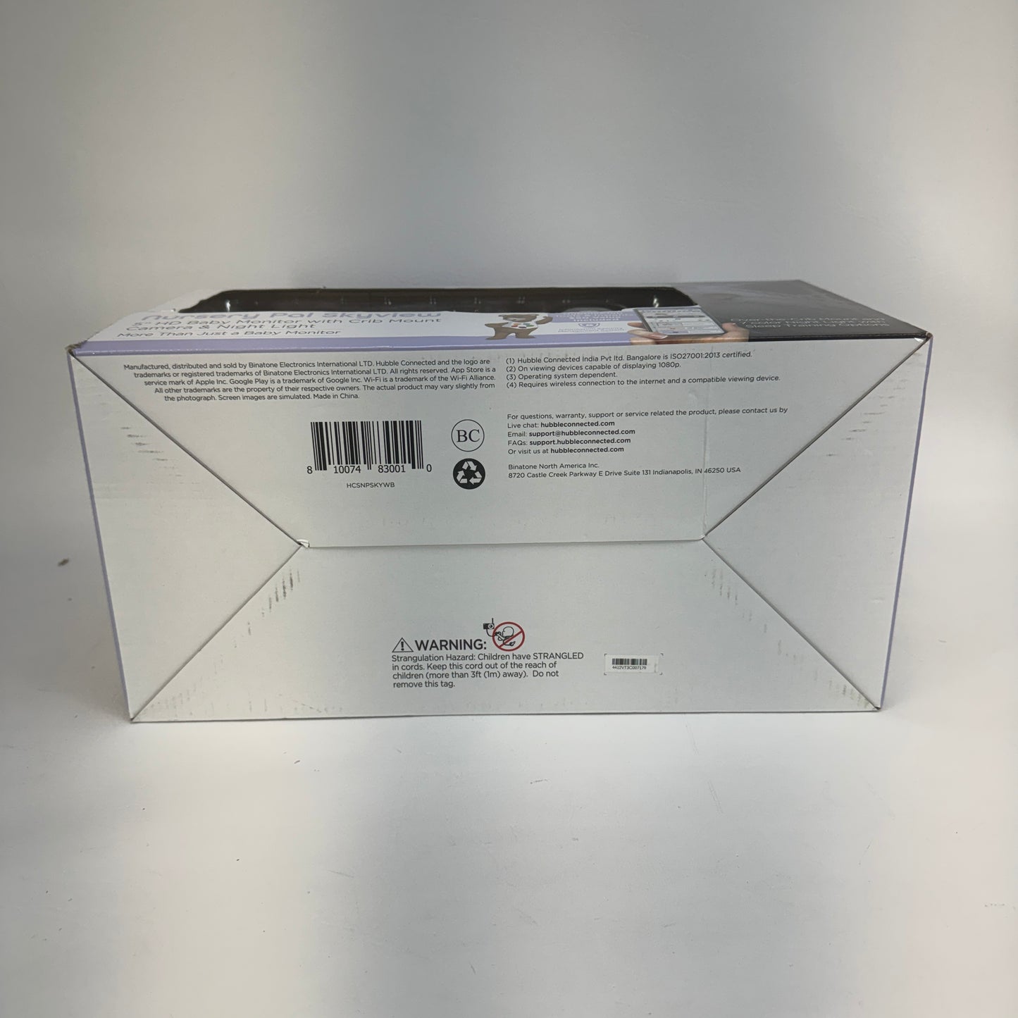 New Hubble Nursery Pal Skyview Baby Monitor HCSNPSKYWB