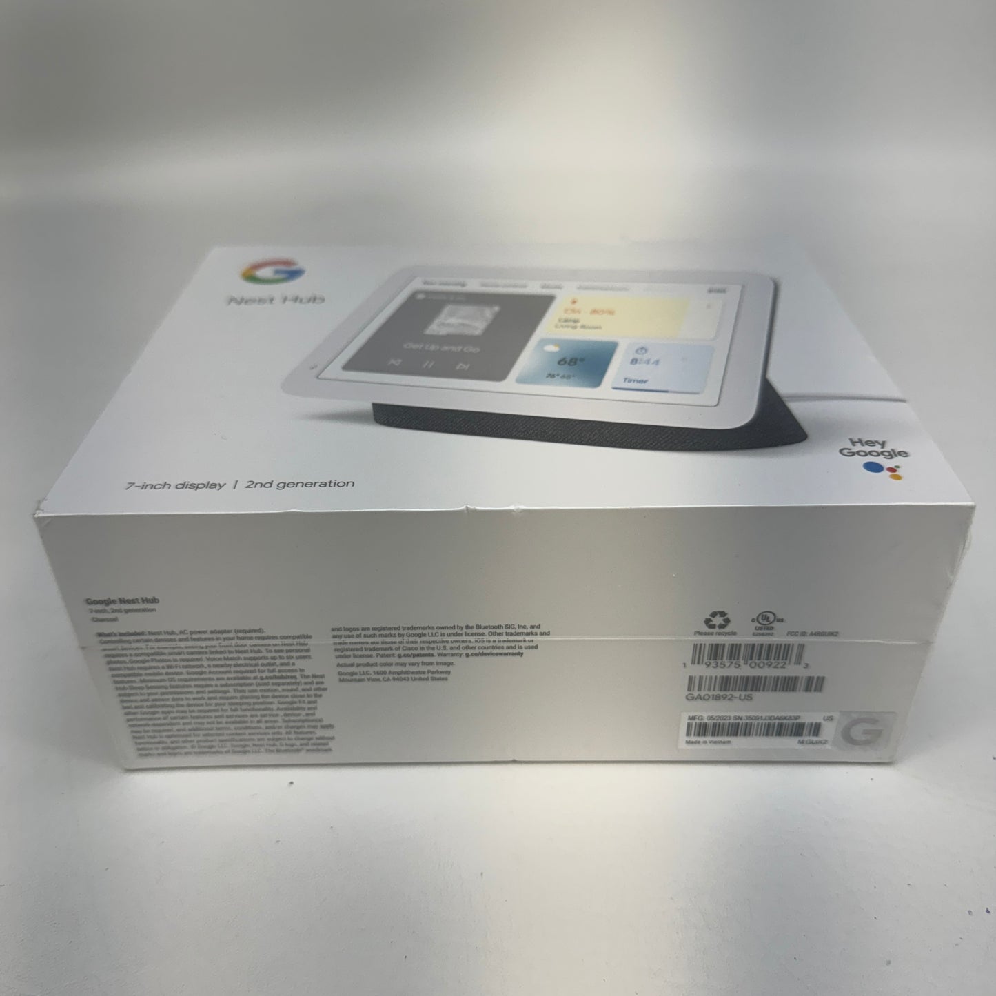 New Google Nest Hub 2nd Gen Smart Home Hub GA01892-US