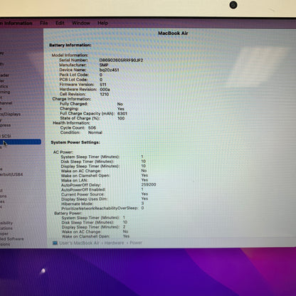 2017 Apple MacBook Air 13.3" i5 1.8GHz 8GB RAM 128GB SSD Silver A1466