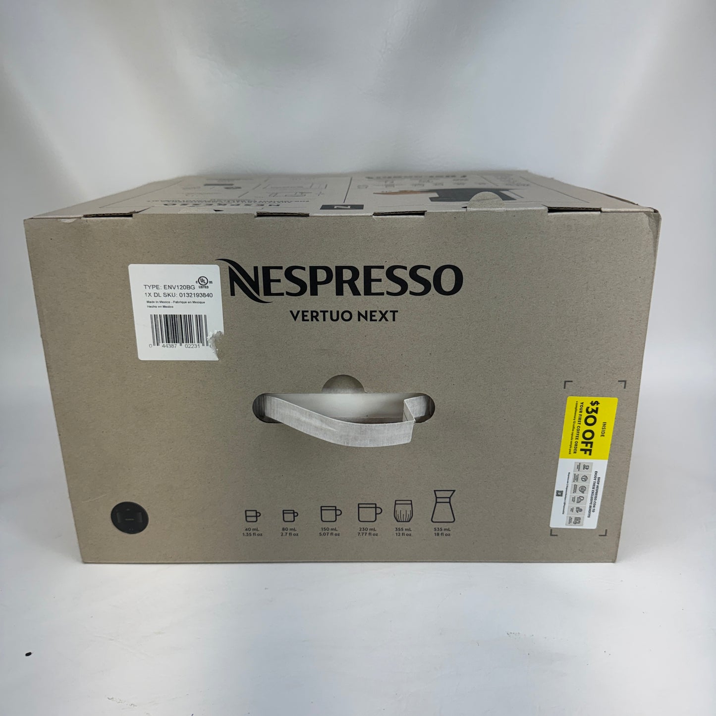 New Nespresso Vertuo Next Espresso Machine ENV120BG