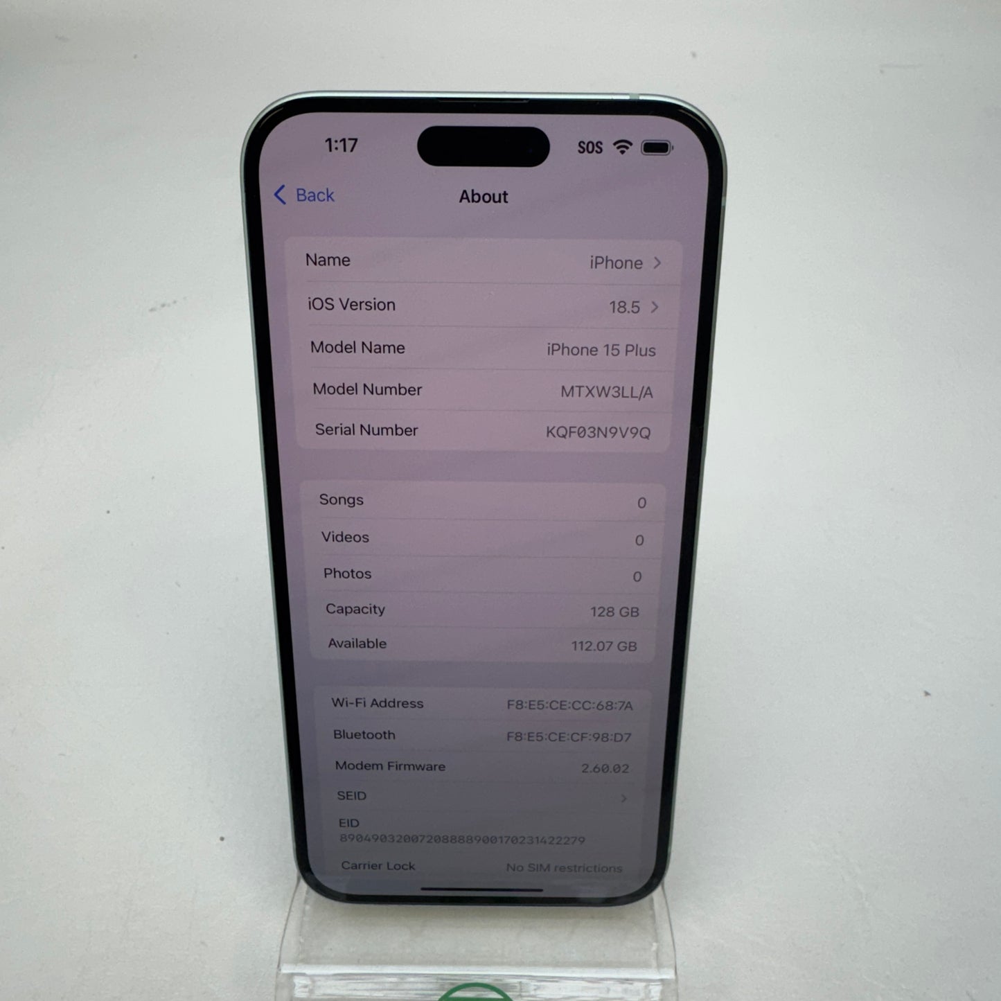 Unlocked Apple iPhone 15 Plus 128GB Green MTXW3LL/A