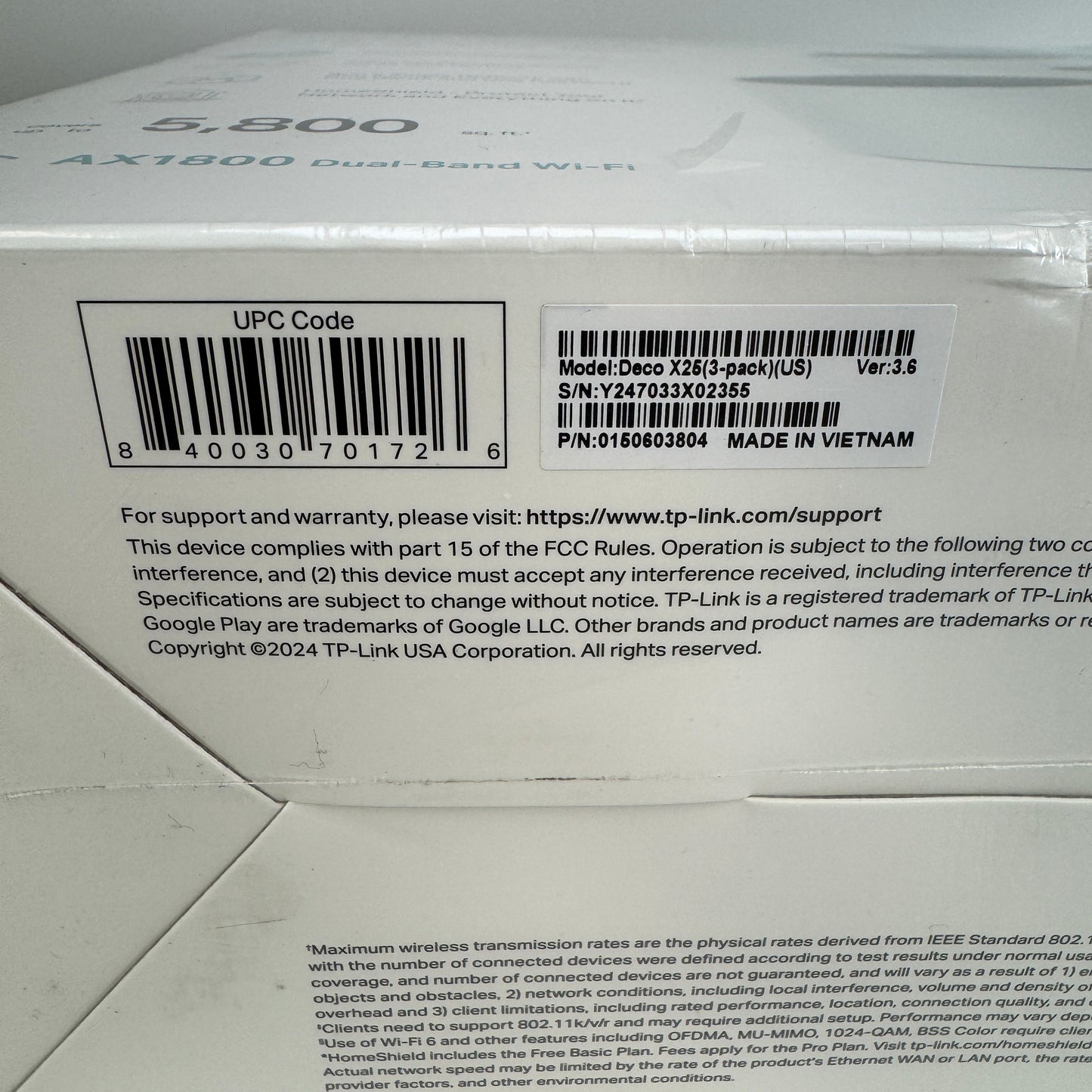 New TP-Link AX1800 Mesh Wifi  0150603804