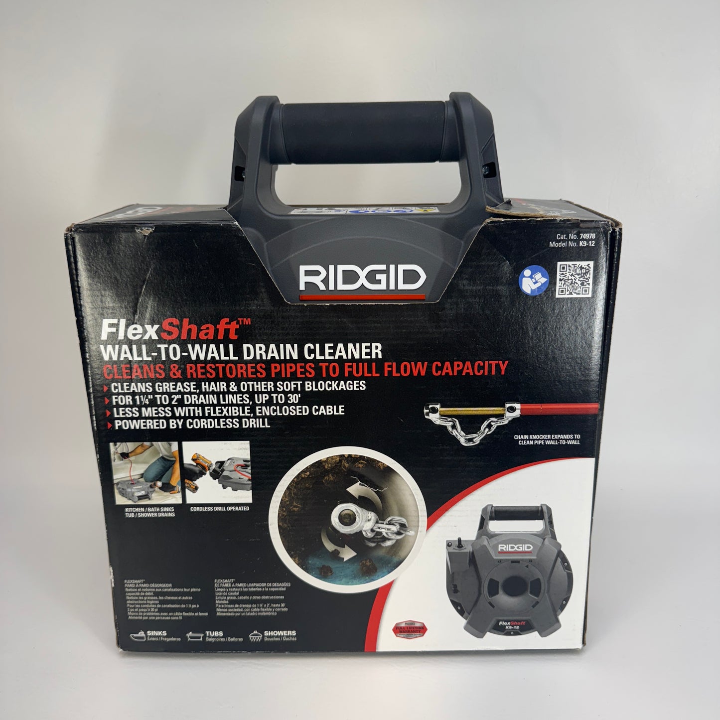New Ridgid Flexshaft Drain Cleaning Machine Drain Cleaner K9-12