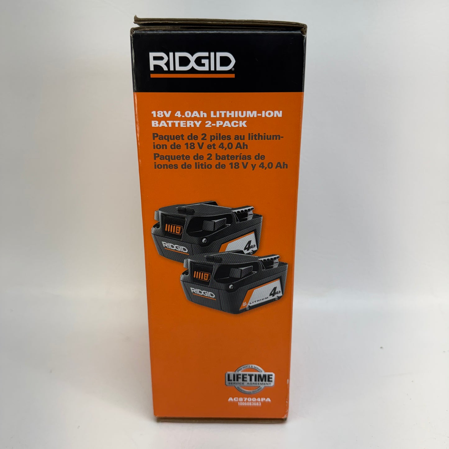 New Ridgid AC87004PA 18V Lithium-ion Battery 2-Pack