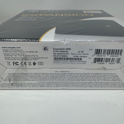 New Seagate 3.5" Expansion 12TB USB 3/USB 3.1 HDD STKP12000400