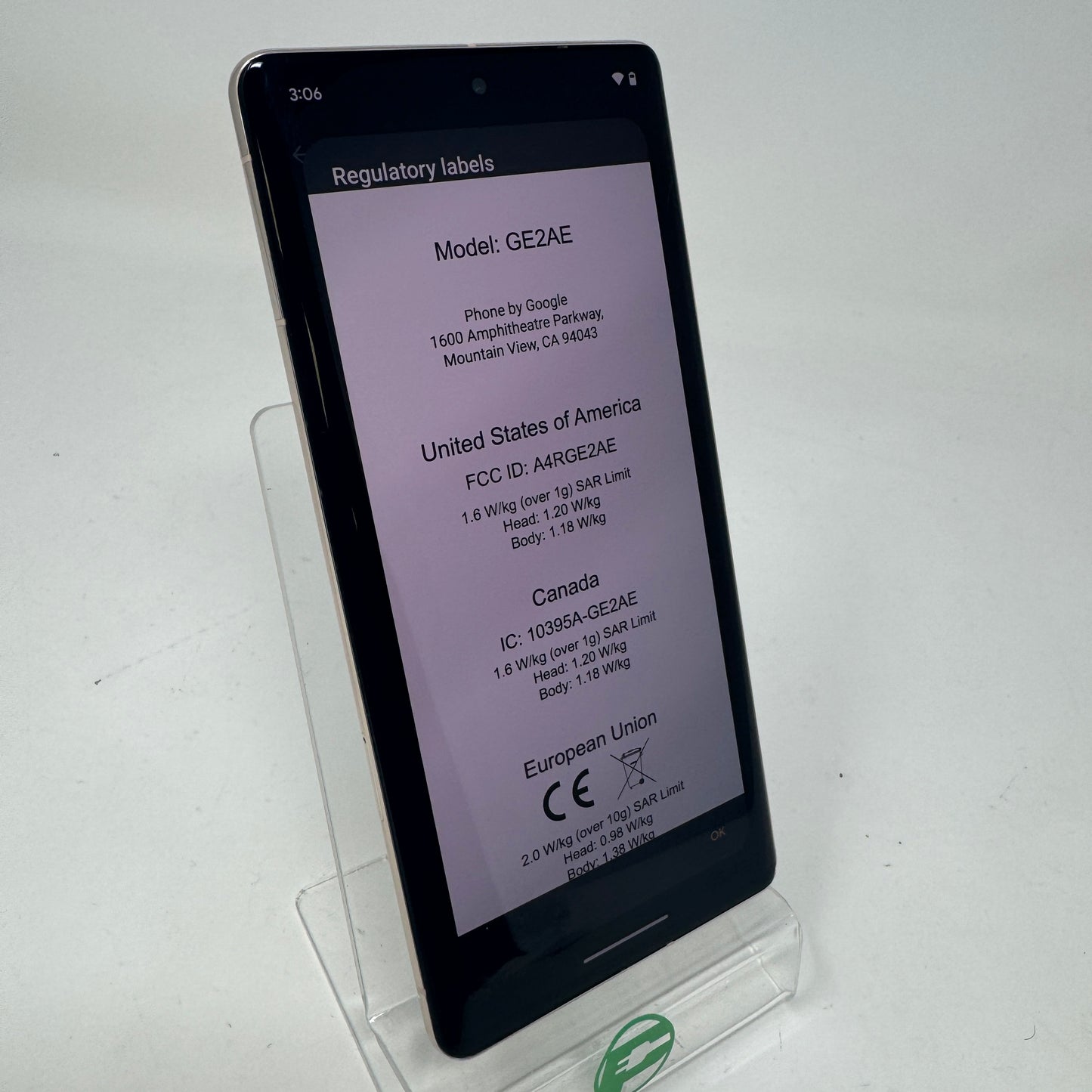 Unlocked Google Pixel 7 Pro 128GB Hazel GE2AE