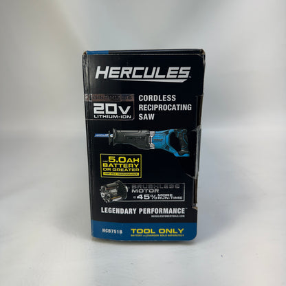 New HERCULES HCB751B 20V Cordless Reciprocating Saw