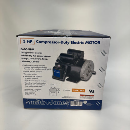 New Smith Jones 3HP Compressor-Duty Electric Motor 57340