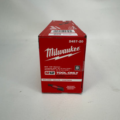 New Milwaukee 2457-20 M12 12V 3/8 Ratchet