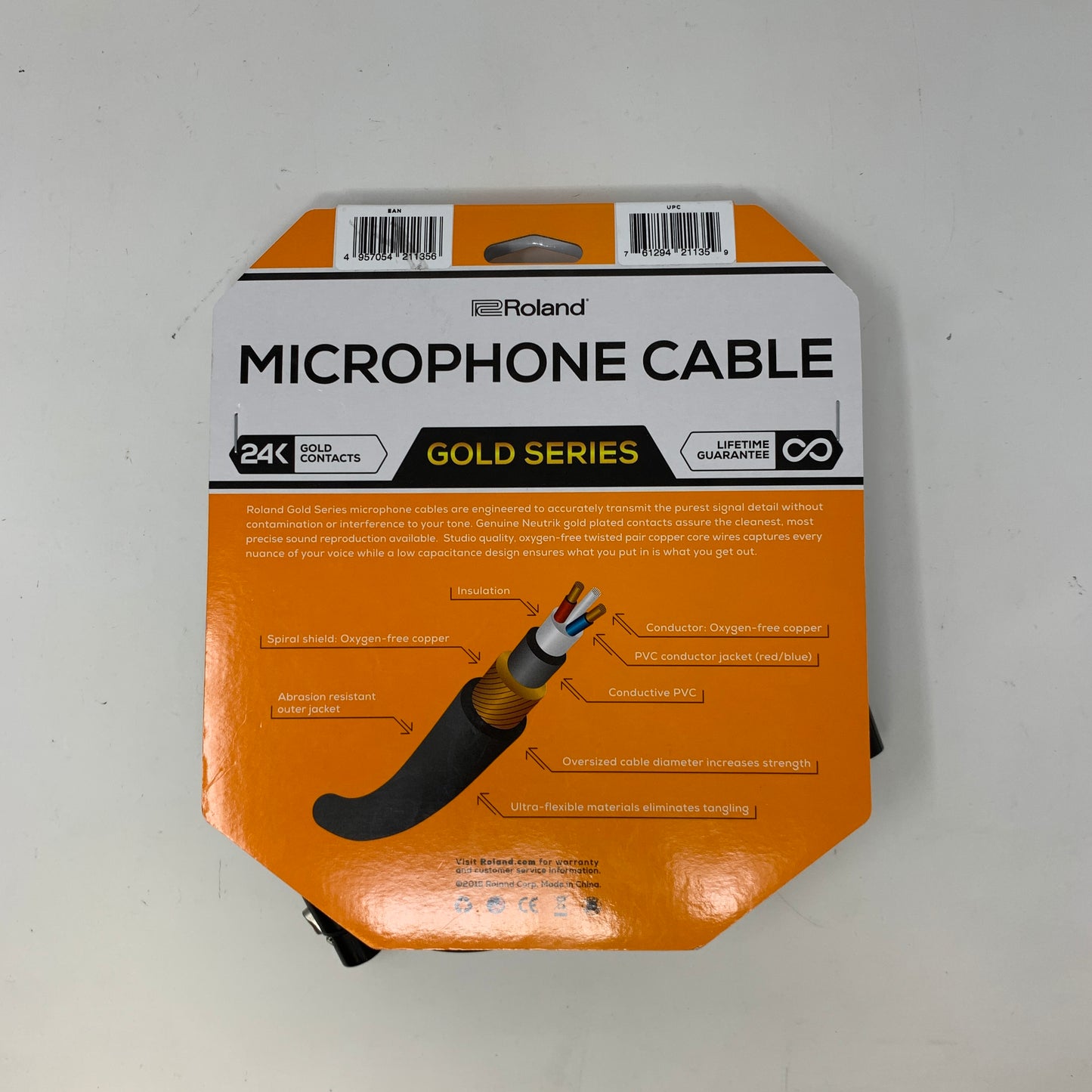 New Roland Gold Series Microphone Cable