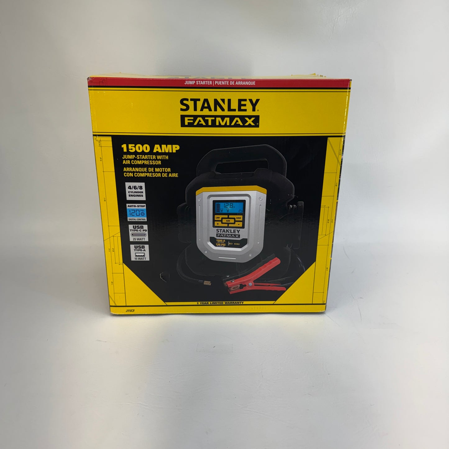 New Stanley J15CF Jump Starter with Air Compressor