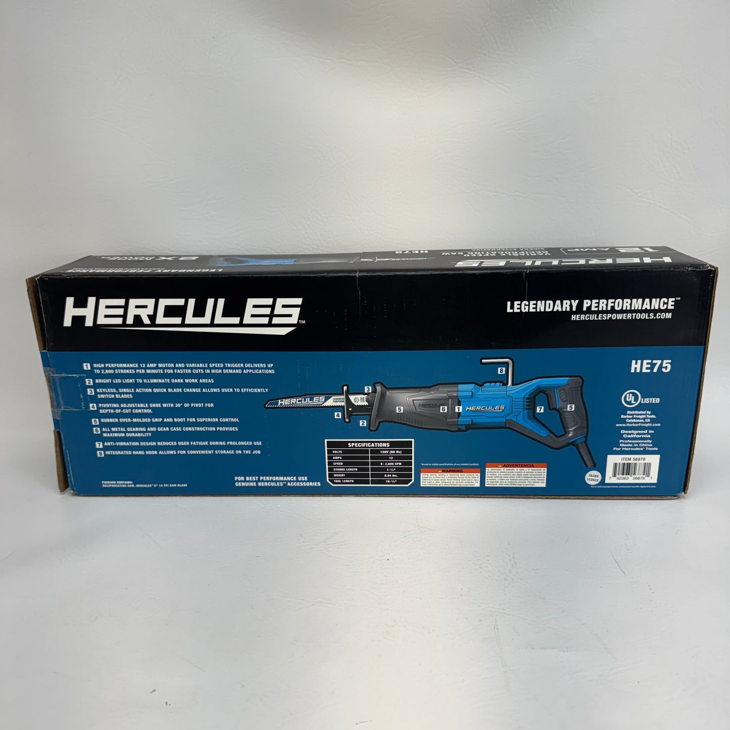 New HERCULES HE75 Corded Reciprocating Saw