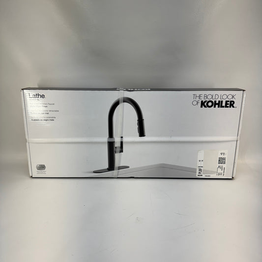 New Kohler Lathe Pull-Down Kitchen Faucet R31627-BL