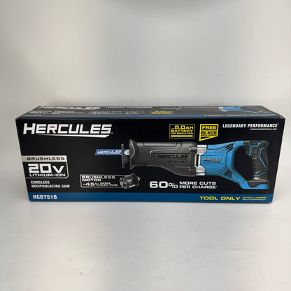 New HERCULES HCB751B 20V Cordless Reciprocating Saw