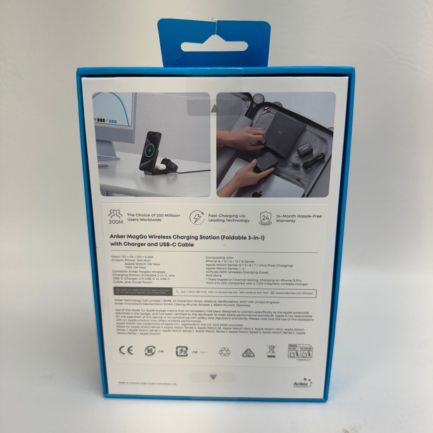 New Anker 3-in-1 Cube with Magsafe Wireless Charger Station B2575J11-1