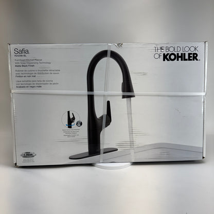 KOHLER Safia Pull Down Sprayer Kitchen Faucet w/ Soap Dispenser in Matte Black