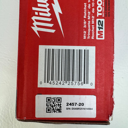 New Milwaukee 2457-20 M12 12V 3/8 Ratchet