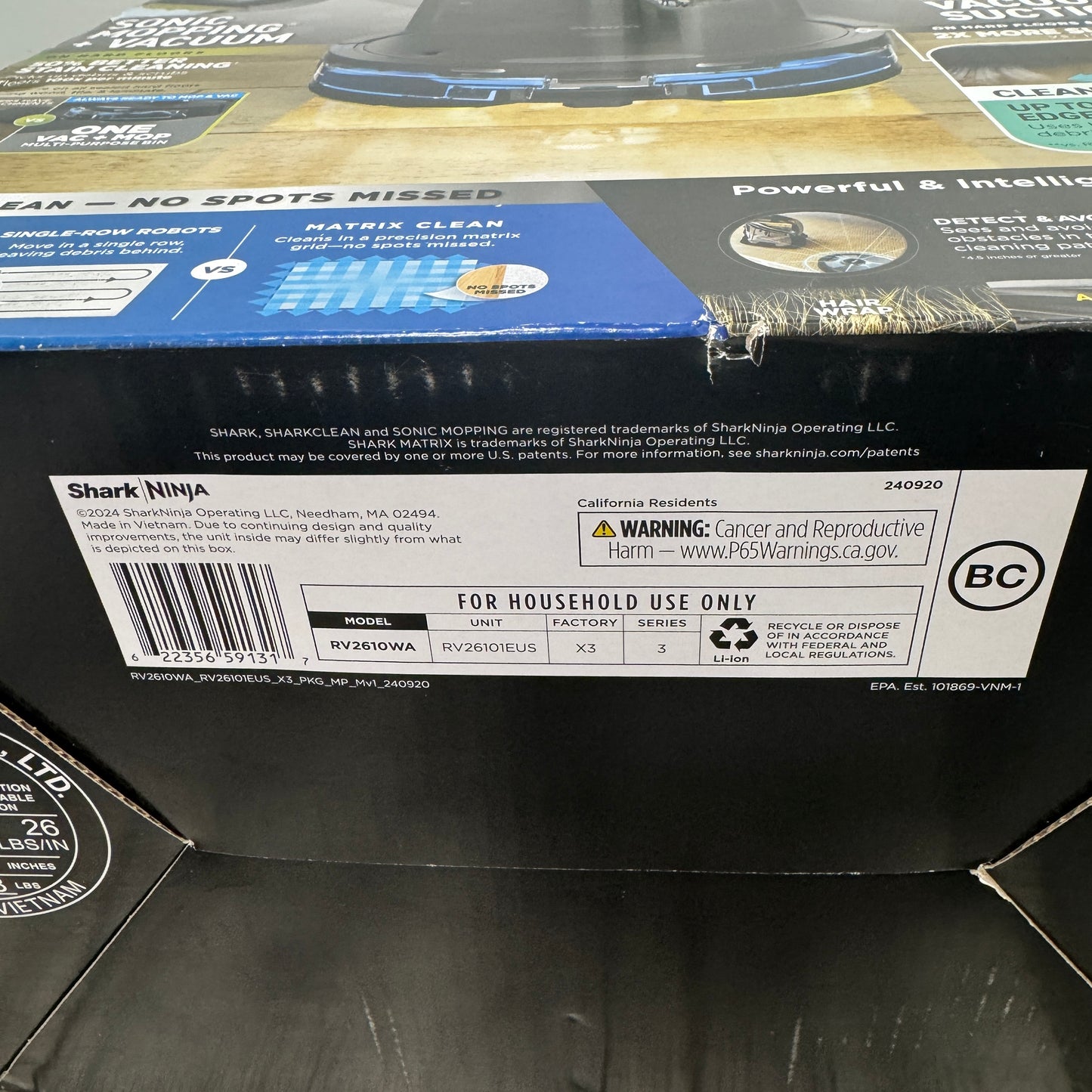 New Shark Matrix Plus Robotic Vacuum RV2610WA